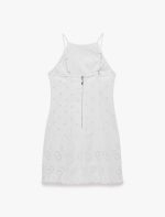 Pamuklu Halter Yaka Nakışlı Bodycon Mini Fisto Elbise - Görsel 4