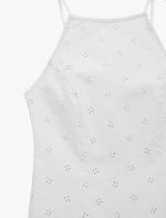 Pamuklu Halter Yaka Nakışlı Bodycon Mini Fisto Elbise - Görsel 5