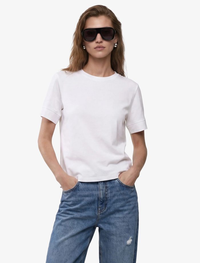 Pamuklu Slim Fit Kısa Kollu Bisiklet Yaka Basic Tişört - Görsel 2