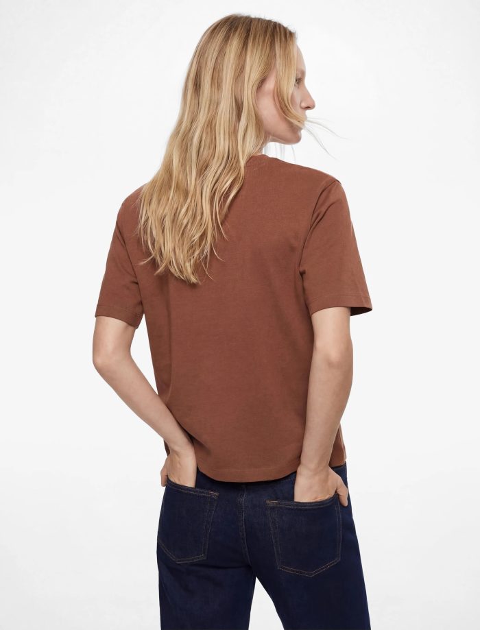 Regular Fit Pamuklu Kısa Kollu Bisiklet Yaka Basic Tişört - Görsel 2