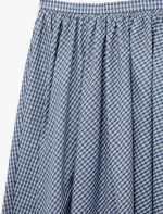Regular Fit Pamuklu Poplin Ekose Uzun Etek - Görsel 5
