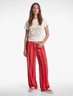 Sibil Çetinkaya - Slim Fit Kısa Kollu Bisiklet Yaka Tavşan Baskılı Crop Tişört - Görsel 2