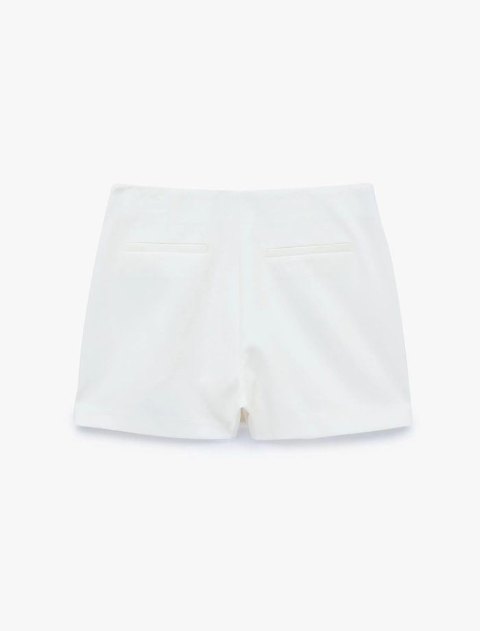 Slim Fit Cepli Kruvaze Süper Mini Şort Etek - Görsel 2