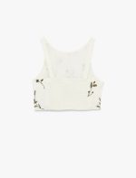Slim Fit Floral Nakış Detaylı Brodeli Halter Yaka Crop Büstiyer - Görsel 2