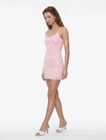 Slim Fit İnce Askılı Dantelli Tül Mini Elbise - Görsel 5