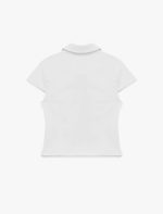 Slim Fit Kısa Kollu Klasik Yaka Fermuarlı Crop Gömlek - Görsel 5