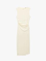 Slim Fit Kolsuz Bisiklet Yaka Drapeli Midi Abiye Elbise - Görsel 3