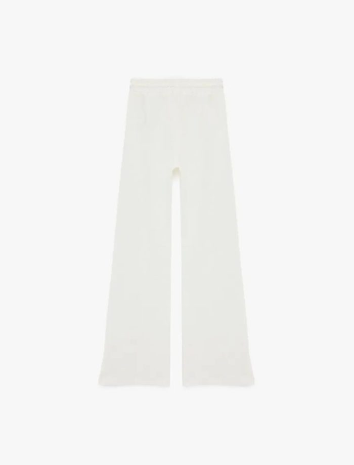 Yüksek Bel Rahat Kalıp Geniş Paça Beli Bağcıklı Pantolon - Görsel 4