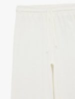 Yüksek Bel Rahat Kalıp Geniş Paça Beli Bağcıklı Pantolon - Görsel 5